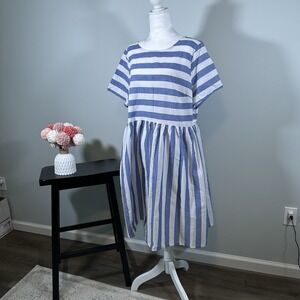 Shein Dress Blue & White Striped size 1XL